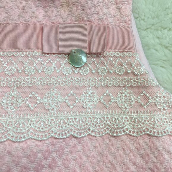 Pili Carrera Baby Girl Pink Lace Shift Dress Size 12 Months Made in Spain - Picture 3 of 11